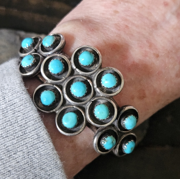 Vintage Zuni Turquoise Cuff Bracelet